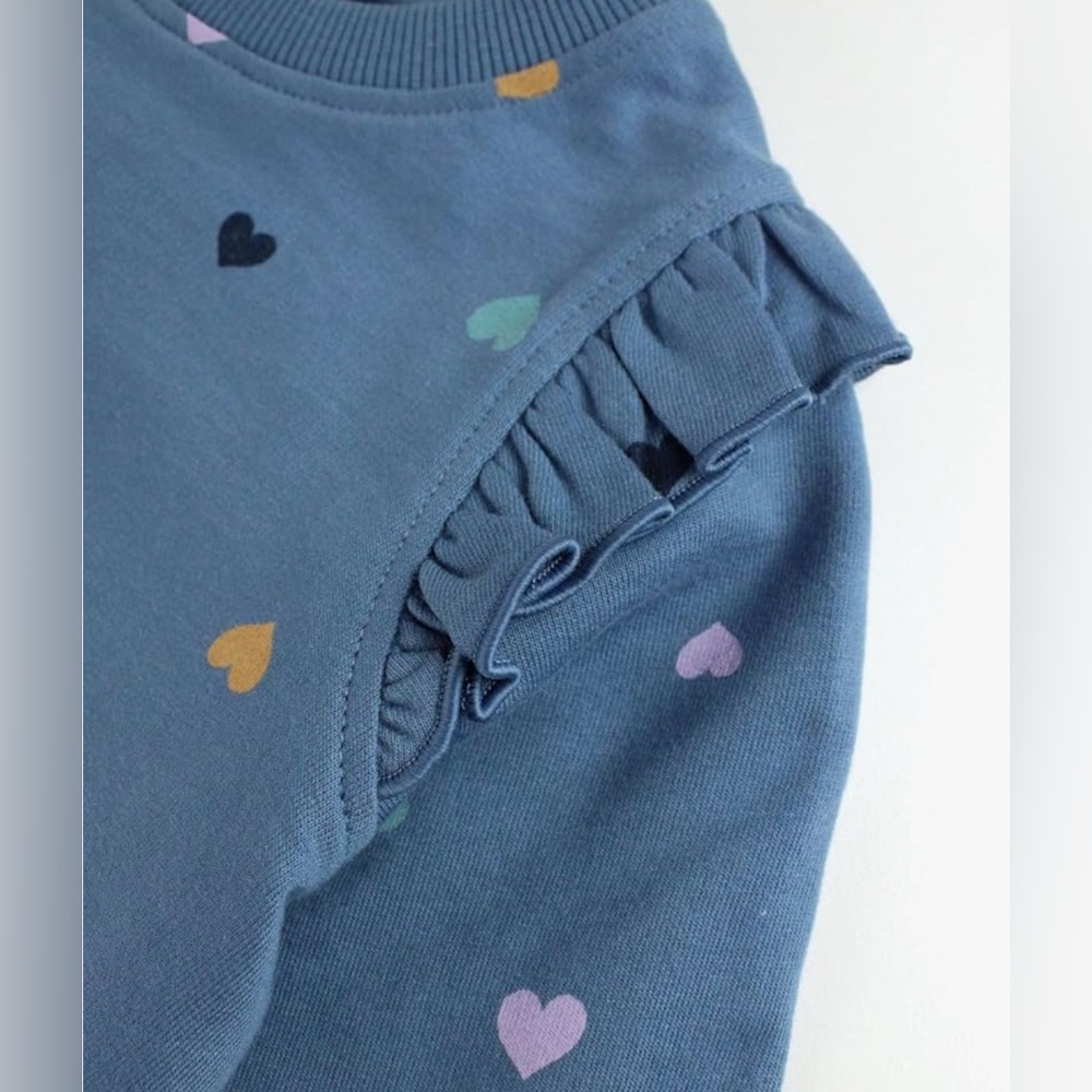 Ruffle Butts Hearts Print Ruffle Sweater - Picture 3 of 12